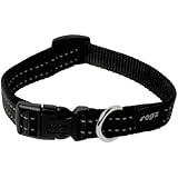 Rogz Utility Medium 5/8-Inch Reflective Snake Dog Collar, Black