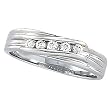 14K White Gold Diamond Wedding Band Duo - Lady's Ring - 0.15 Ct.