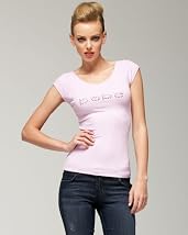 Double V Neck Logo Tee
