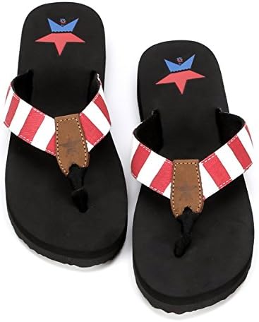 Women's Redneck Riviera Gulf Shores Sandal, Red/White, 8 US