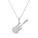 10k White Gold Diamond Guitar Pendant (1/10 cttw