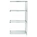 Quantum Storage Systems AD86-2448S Add-On Kit for 86" High 4-Tier Wire Shelving Unit, Stainless Steel Finish, 24" Width x 48" Length x 86" Height