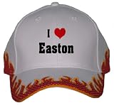 I Love/Heart Easton Orange Flame Hat / Baseball Cap