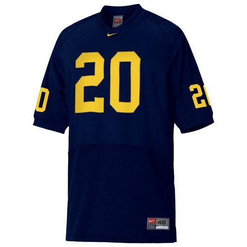 Nike Michigan Wolverines #20 Navy Blue Authentic Football Jersey