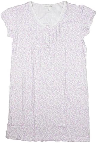 Miss Elaine Womens Short Sleeve Short Night Gown Small Lavender Paisley