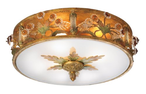 Eurofase 14450-013 Dahlia 6-Light Flushmount, Antique Gold/Light Bronze