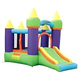 Bounceland Magic Castle Bounce House Inflatable Bouncer - Green/ Purple/ Yellow (12.6 ft)