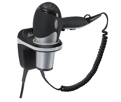 Sunbeam Hospitality Wall Mount 1800 Watt Hair Dryer - Black