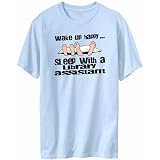 Wake Up Happy Sleep With A Library Assistant Occupations Mens T-Shirt (Light Blue, Size Large)
