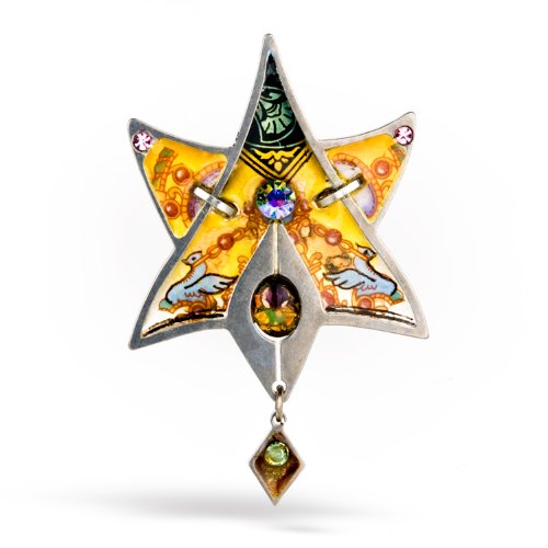 Gold & Blue Judaic Star Pin from the Artazia Collection #2303 JP MP OP