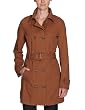 TOM TAILOR Denim Damen Trench Coat, 38000510071/Trenchcoat with check, Gr. 36 (S), Braun (8033)
