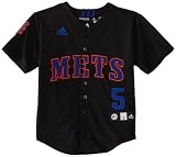MLB Youth New York Mets David Wright Team Color Applique Baseball Jersey (Black, Medium)