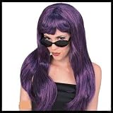 GLAMOUR WIG, PURPLE AND BLACK
