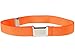 Kids Elastic Adjustable Strech Belt With Silver Square Buckle - Orange