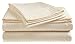 CrystalTowels Microfiber Bed Sheets Set - 4-Piece Soft Sheet Set, Stripe Pattern w/Sateen Finish, King Size Sheets Deep Pocket Set - Beige