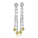 18k Two Tone Gold White and Yellow Circle Drop Diamond Earrings (G-H, SI, 1.57 carat)
