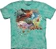 The Mountain Spirit of Flight Birds Butterflies Fantasy Adult Tee T-shirt