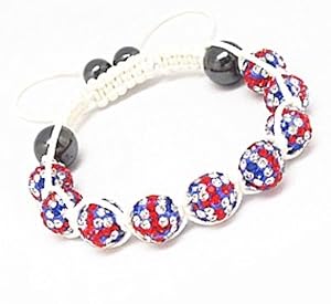 Bracelet Shamballa Unisexe Cristal Drapeau Anglais Uk Angleterre Union Jack