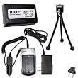 HQRP Replacement {COMBO} Premium Charger Set + Battery for Nikon Coolpix 8700, Coolpix 5700, Coolpix 5000, Coolpix 4800, Coolpix 4500, Coolpix 4300 Digital Camera + Black Mini Tabletop Tripod