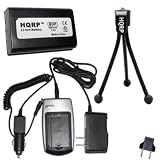 HQRP Battery Charger and Battery for Konica Minolta NP-800 / NP800 Replacement plus HQRP Black Mini Tripod