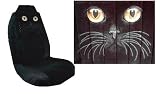 Car Truck SUV Cat Eyes Print Seat Covers 2 Black Universal Print Vehicle Bucket Seatcovers