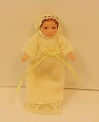Dollhouse Miniature Sweet Baby Girl Doll in Porcelain