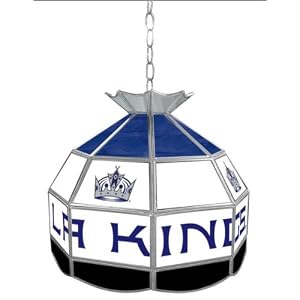 Trademark NHL Los Angeles Kings stained glass Tiffany lamp - 16-inch d
