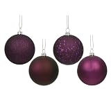 20ct Purple Plum Shatterproof 4-Finish Christmas Ball Ornaments 2.75 (70mm)