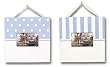 FRAME SET- WT/BLUE DOT/STRIPE - PICTURE FRAME SETS