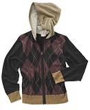Buffalo Jeans Boys Argyle Zip-Up Sweater With Fleece Hood