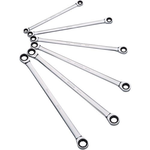 Sunex 9924M Metric Extra Long Double Box Ratcheting Wrench Set 6Piece