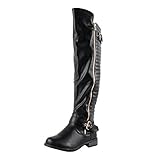 West Blvd Tampa Riding Boots, Black Pu, 7.5