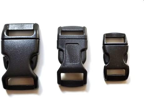 150 - 5/8", 1/2", &amp; 3/8" Black Side Release Buckles (50 Each) For Paracord Bracelets