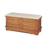 Bench Seat Style Padded Pine Finish Cedar Chest
