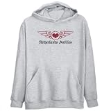 Hoodie Mens Heather Gray ^ Netherlands Antilles - Gothic heart with wings  Countries