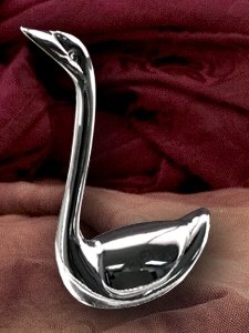 SWAN RING HOLDER - SILVER PLATED SWAN RING HOLDER - silver ring holder