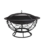 CobraCo FB8002 Fire Bowl with Scroll Base with Screen and Cover