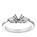 18k White Gold Prong-Set Engagement Ring Setting with Pear-Cut Sidestones (1/4 cttw)