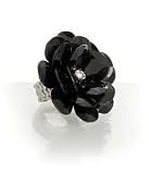 Black Large Flower Stretch Ring - one size fits all