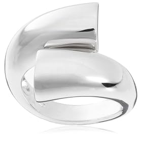 ByJoy Sterling Silver Ultra Modern Cross Over Ring size M. DP0066