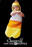 Candy Corn Cocoon and Earflap hat Crochet Pattern Candy Corn Cocoon and Earflap hat Crochet Pattern