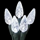Club Pack 420 Polar White Commercial 70pc LED C6 Christmas Lights - Green Wire