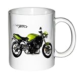 Motorcycle Print Coffee Mug with image of a 2007 TRIUMPH STREET TRIPLE GREEN