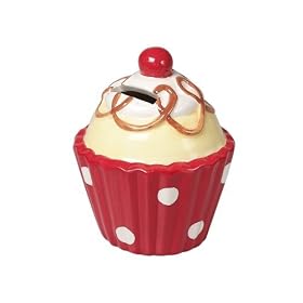 Ceramic Cherry Cake Money Bank