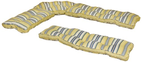 Greendale Home Fashions Miranda Stripe 4-Piece Nook Cushion Set, Chamo