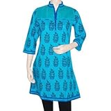 Trendy Valentine Gift Women Dress Rajrang India Bollywood Block Print Cotton Kurti Tunic Top Blouse