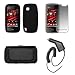 Nokia Nuron 5230 Premium Black Leather Carrying Pouch+ Black Soft Silicone Skin Case Cover+Premuim LCD Screen Protetor+Premium Rapid Car Charger+Antenna Booster Combo For Nokia Nuron 5230
