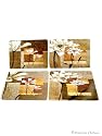 Set 4 Small 8"x11.5" Flowers Bistro Corkboard Placemats