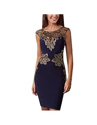 Shift Polyester/Spandex Paisley Lace Applique Party Dress 