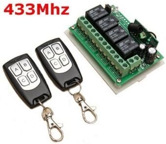 12V 4CH Channel 433Mhz Wireless Remote Control Switch With 2 Transmitter